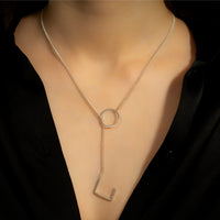 colier cerc geometricargint unicat