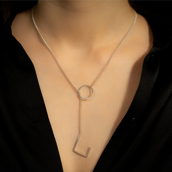 colier cerc geometricargint unicat