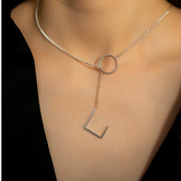 colier patrat cerc argint cadou unicat