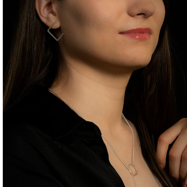 set geometric bijuterie de autor argint