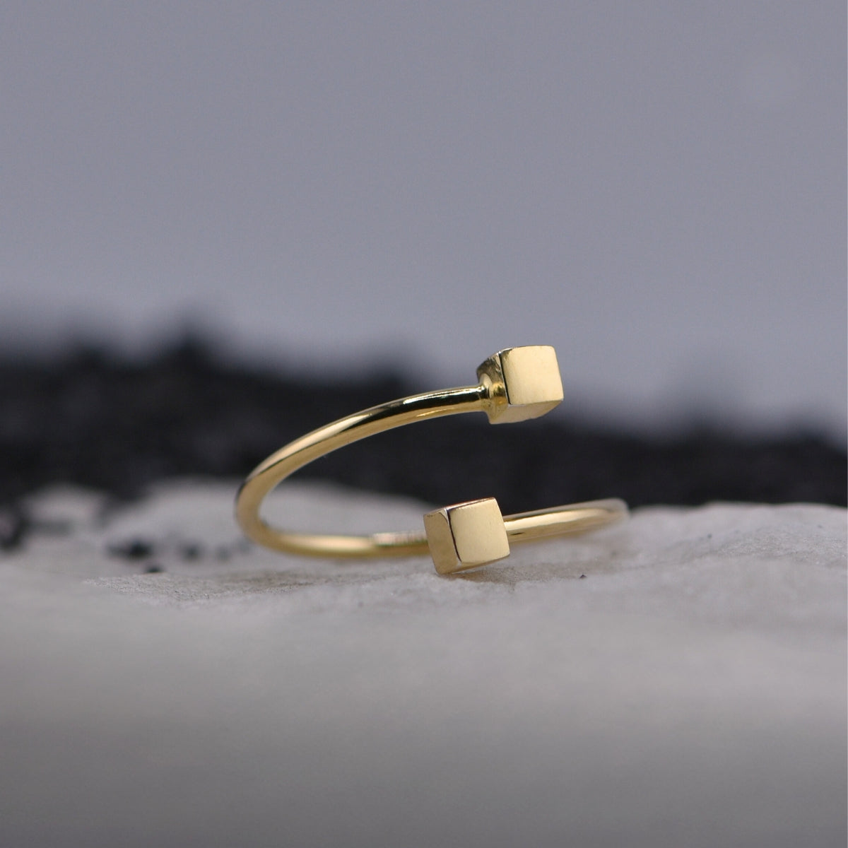 Inel Cubes Hug-Aur 14K handmade