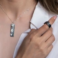 colier argint handmade patinat contemporan