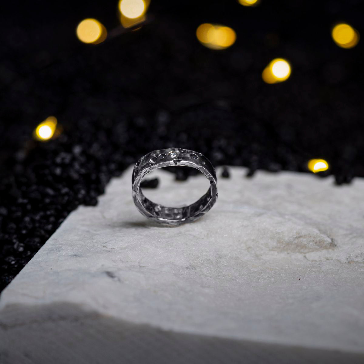 verigheta argint zirconia inel handmade