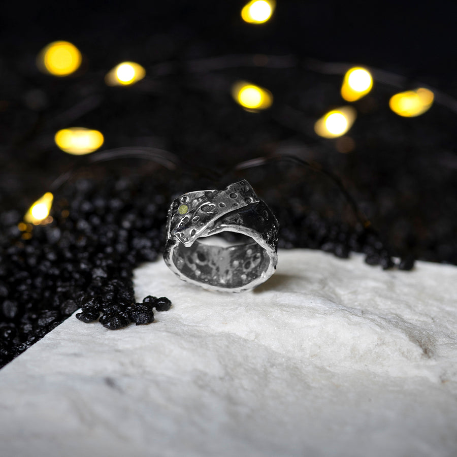 Inel zirconia argint contemporan