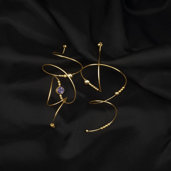 cercei lungi aur 14k galben piatra cadou handmade bijuterie contemporana