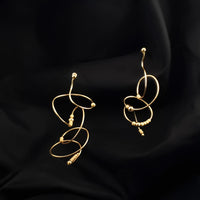 cercei aur 14k galben eleganti statement