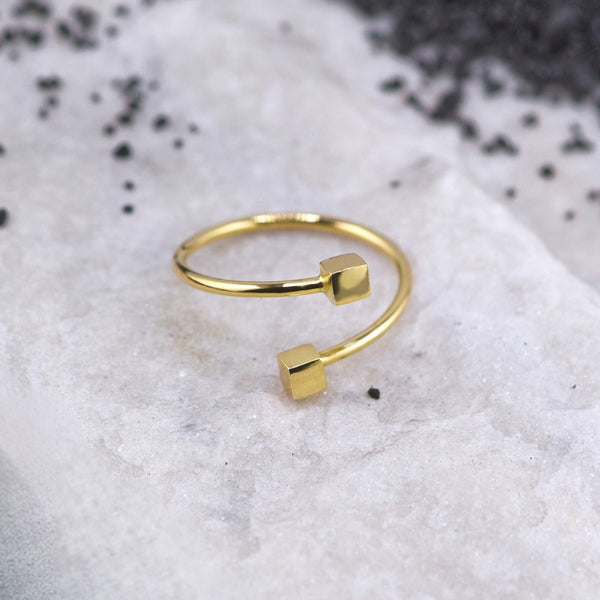 Inel Cubes Hug-Aur 14K unicat