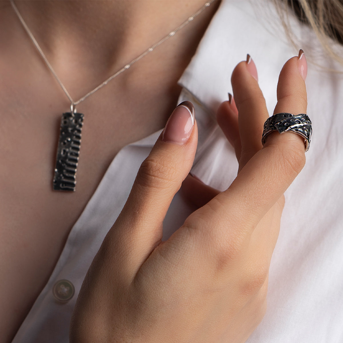 Inel zirconia argint contemporan