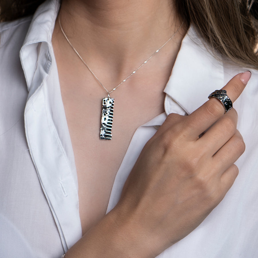 Inel zirconia argint contemporan