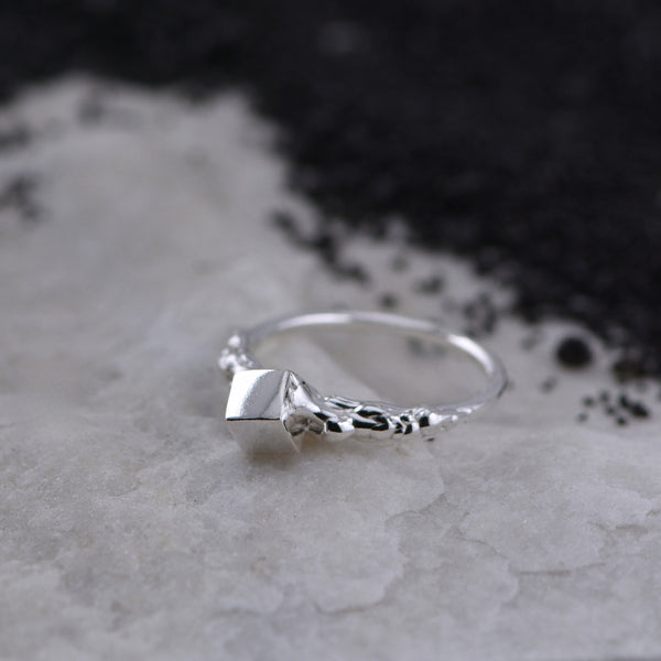 inel argint handmade finis lucios unicat